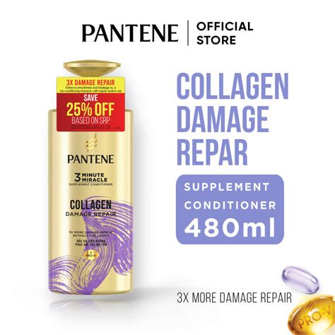 Pantene 3 Minute Miracle Conditioner Total Damage Care Collagen Repair