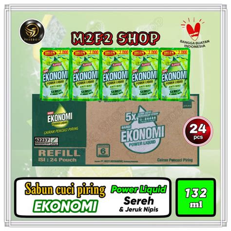 Jual Ekonomi Sabun Cair Cuci Piring Sereh Jeruk Nipis Sachet 132 Ml 1