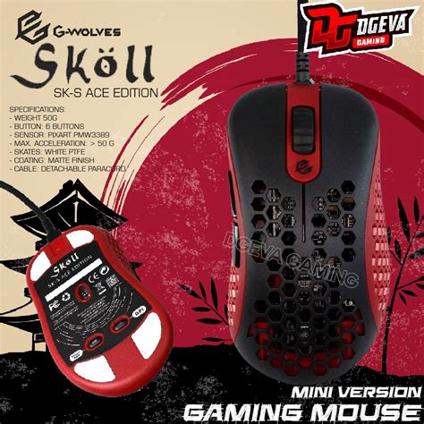 Jual G Wolves Skoll Mini Edition Ultra Lightweight Wired Gaming Mouse