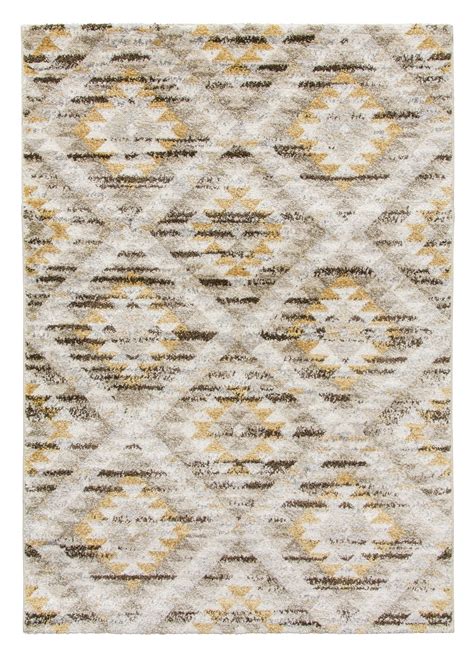 Geometric Ochre Rug Ardenne Azteca