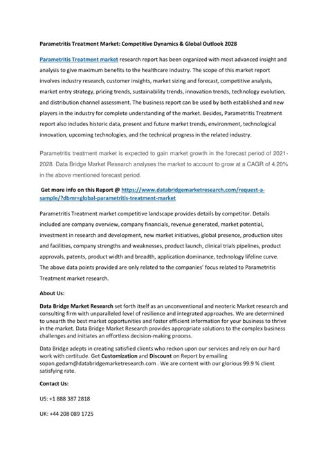 PPT - Parametritis Treatment Market: Competitive Dynamics & Global ...