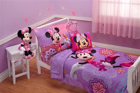 Disney 4 Piece Minnies Fluttery Friends Toddler Bedding