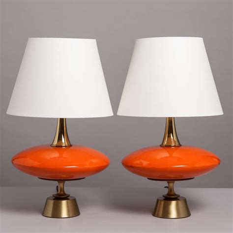 A Pair Of Vibrant Orange Glass Table Lamps 1960s At 1stdibs