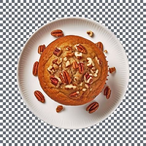 Premium Psd Freshly Baked Pecan Nuts Muffin Isolated On Transparent