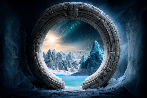 Ancient Stargate Space Portal Cave Of Glacier Ice By Riverfox1 On