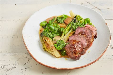 Lamb Rump With Watercress And Roast Garlic Pesto Recipe Great British