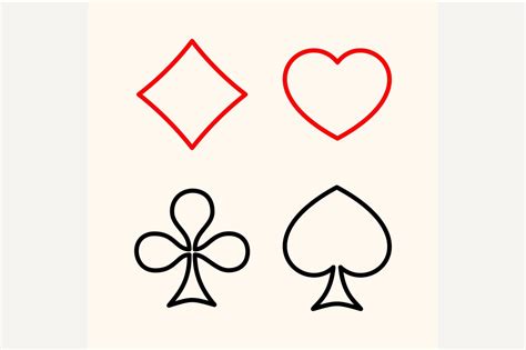 Set Of Playing Card Suits Pre Designed Illustrator Graphics