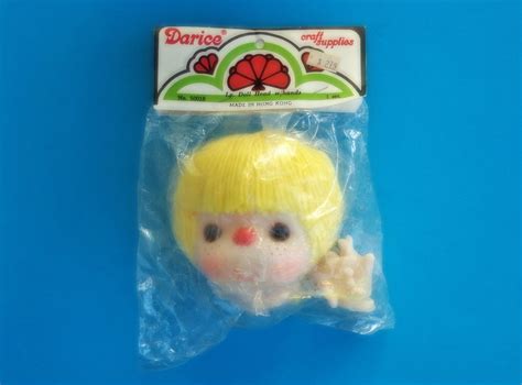 Darice Doll Head Hands Yellow Hair 4 Large 50018 Freckles Nos Vintage Hong Kong Etsy