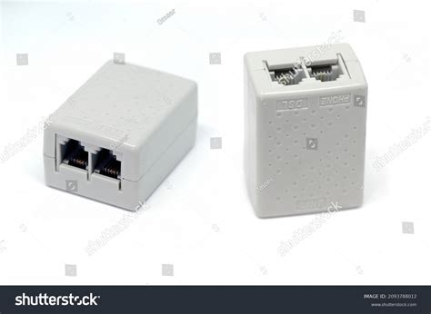 dsl splitter isolated  white background stock photo