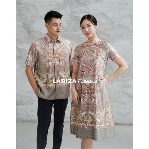 Jual WISTERIA CRANES NUDE CHEONGSAM DRESS DAN KEMEJA Shopee Indonesia
