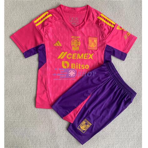 Camiseta de Portero Tigres UANL 2023 2024 Rosa Niño Kit