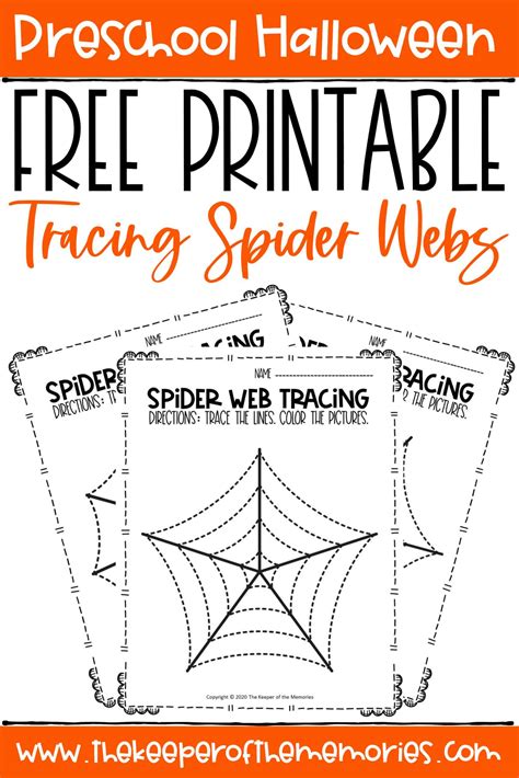 Spider Webs Preschool Halloween Tracing Worksheets - The Keeper of the ...