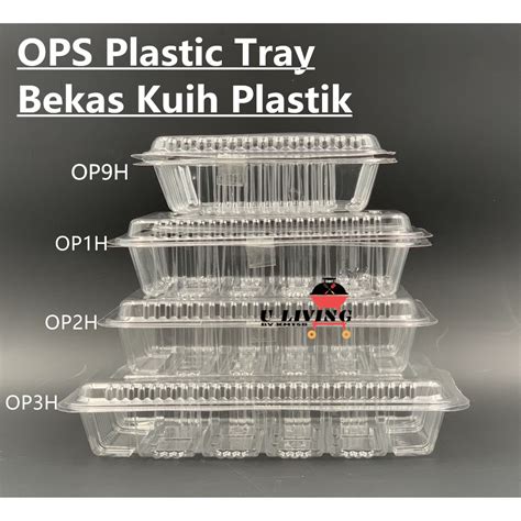 H H H H Ops Plastic Tray Bakery Disposable Plastic Clear Food Box