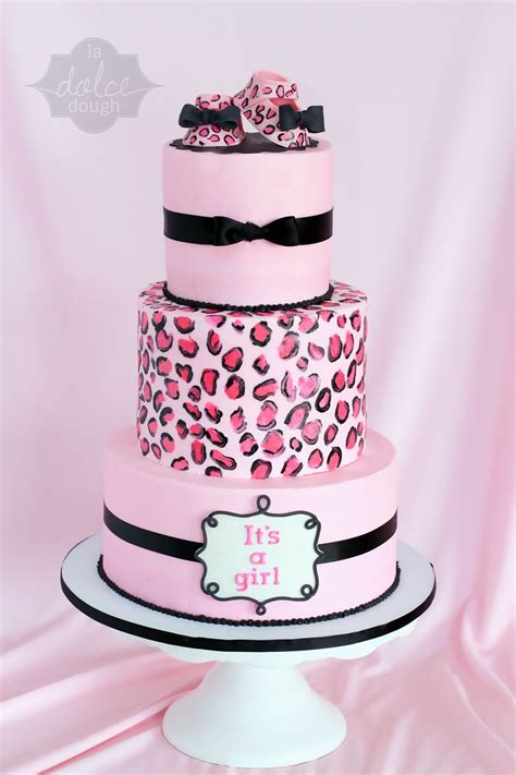 Leopard Cheetah Baby Shower Cake Its A Girl — Baby Shower Girl