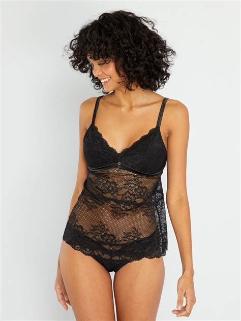 Top Lencero Envie De Lingerie Negro Kiabi 20 00