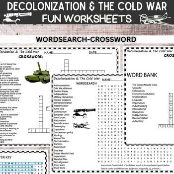 Decolonization And The Cold War Worksheets Word Search And Crosswords