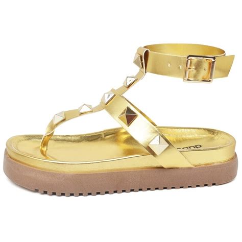 Sand Lia Plataforma Pir Mide Feminina Dubuy Fg Dourado Compre