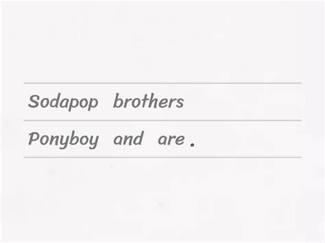 The Outsiders Sentences Summary Unjumble