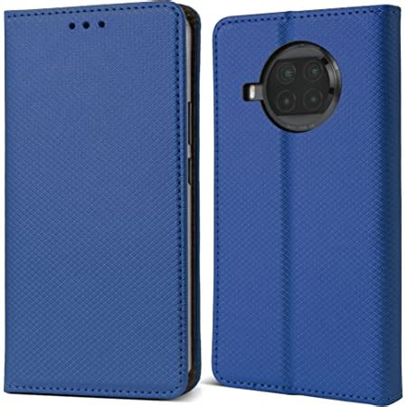 Moozy Coque a Rabat pour Xiaomi Mi 10T Lite 5G Bleu Foncé Housse