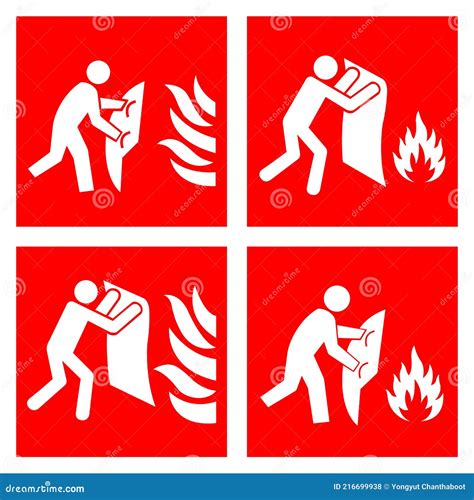 Set Of Fire Blanket Symbol Sign Vector Illustration Isolate On White