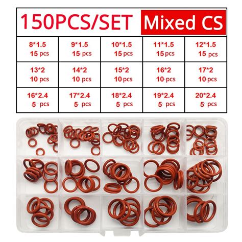 RONDELLE Red 2 0mm 1set Kit Assortiment De Joints Toriques En