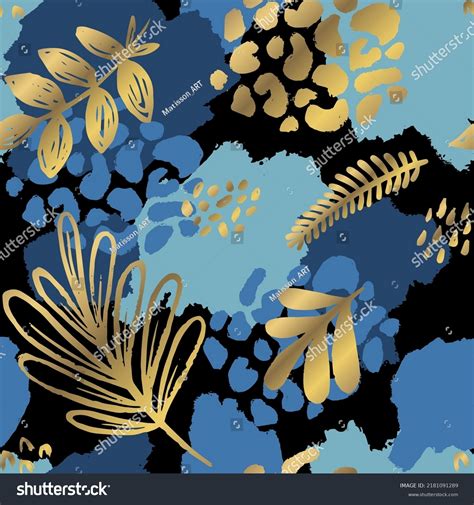 Fashion Floral Black Background Seamless Pattern Stock Vector (Royalty ...