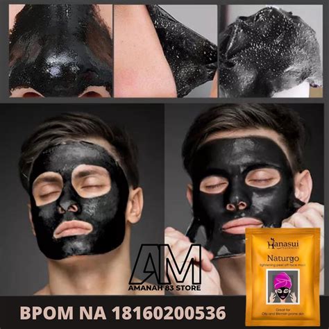 Jual Masker Lumpur Laut Hitam Wajah Cewek Cowok Hanasui Naturgo Bpom