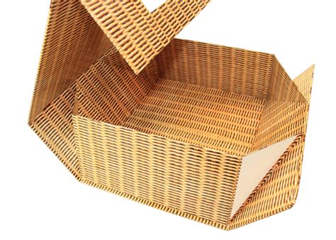 Cardboard Hamper Box With Handle 42x32x16cm Large Wicker