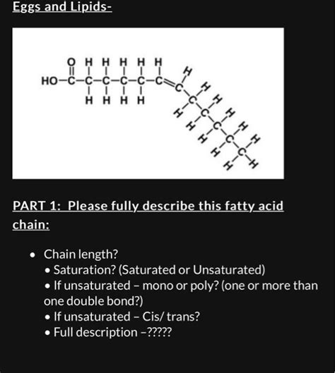 Solved PART 1: Please fully describe this fatty acid chain: | Chegg.com