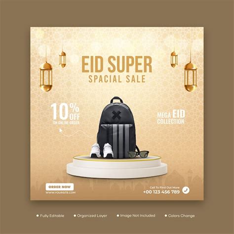 Premium Psd Eid Super Special Sale Ad Banner