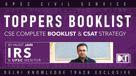 Upsc Cse Toppers Complete Booklist Csat Strategy For Cse By Mudit