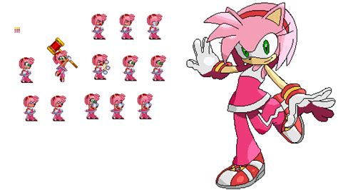 Classic Amy Rose Sprites