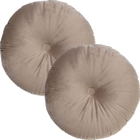 Set Van Sierkussens Rond Dutch Decor Olly Cm Velvet Pumice