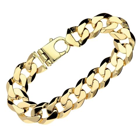 9ct Gold Heavy Curb Bracelet 9 Inch 605g Miltons Diamonds