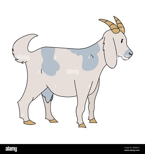 Cute French Farmhouse Goat Vector Clipart Hand Drawn Shabby Chic Style