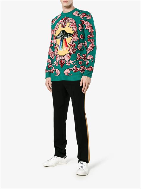 Gucci Sweater With Ufo Appliqué Browns