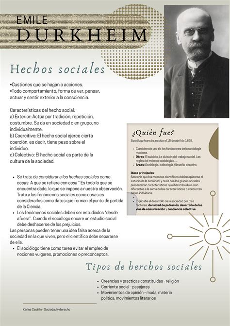 Emile Durkheim Se Trata De Considerar A Los Hechos Sociales Como