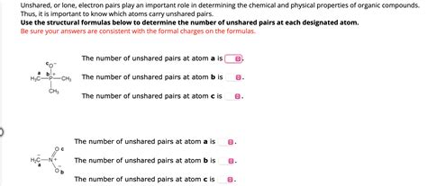 Solved Unshared Or Lone Electron Pairs Play An Important Chegg