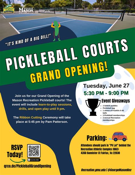 CANCELLED - June 27 Pickleball Court Grand Opening event! - Mason ...