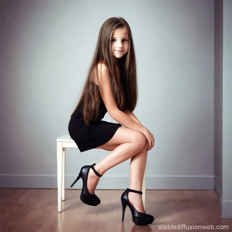 Long Hair Brunette In High Heels Stable Diffusion Online