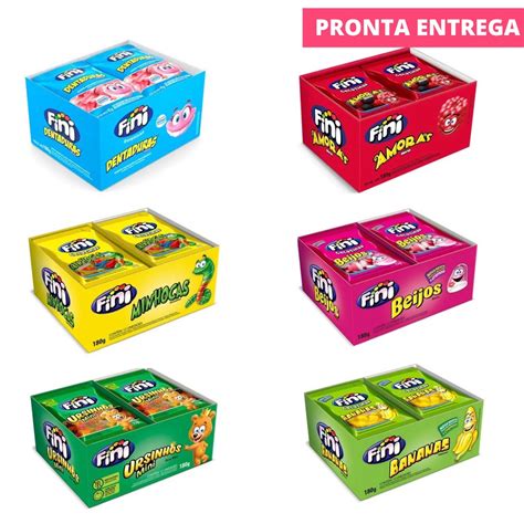 Bala De Gelatina Fini Sabores Variados 15g Caixa C 12 Unidades No