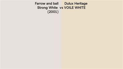 Farrow And Ball Strong White 2001 Vs Dulux Heritage Voile White Side By Side Comparison