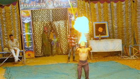 Indian Circus Little Dwarf Man Showing Fire Show Tingu Master Ka Aag