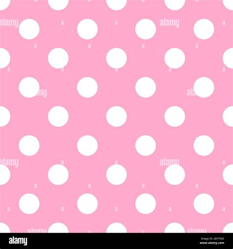 Seamless Polka Dot Pattern White Dots On Pink Background Vector