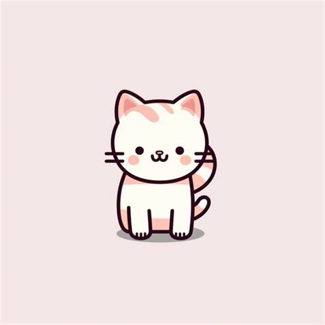 Premium Photo | A drawing of a cat with a pink background