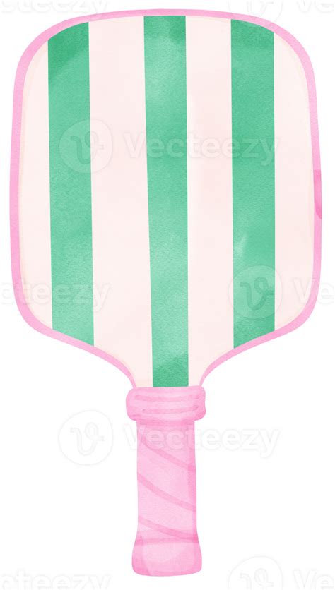 .Retro Pickleball paddle stripe preppy watercolor 46635410 PNG