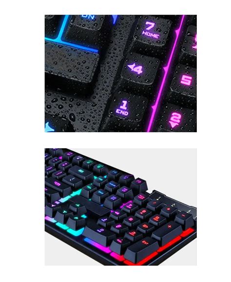 Latest Rainbow Rgb Gaming Keyboard 104 Keys Usb Wired Multifunction Computer Pc Mechanical ...