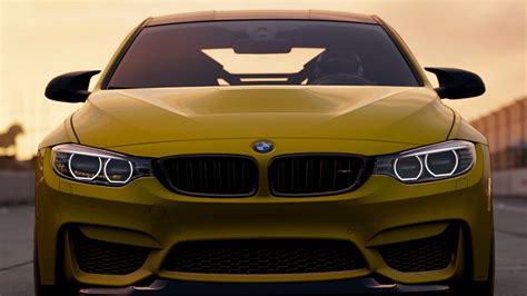 Photo bmw m4 yellow front - free pictures on Fonwall