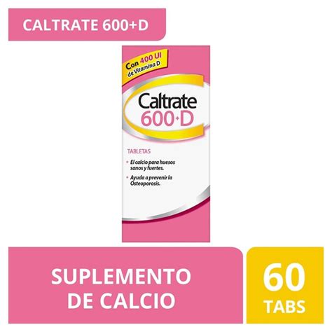 Suplemento De Calcio Caltrate 600 D 600 Mg400 Tabletas 60 Pzas Walmart