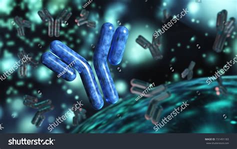 Antibody Immunoglobulins 3d Rendering Stock Illustration 731491183